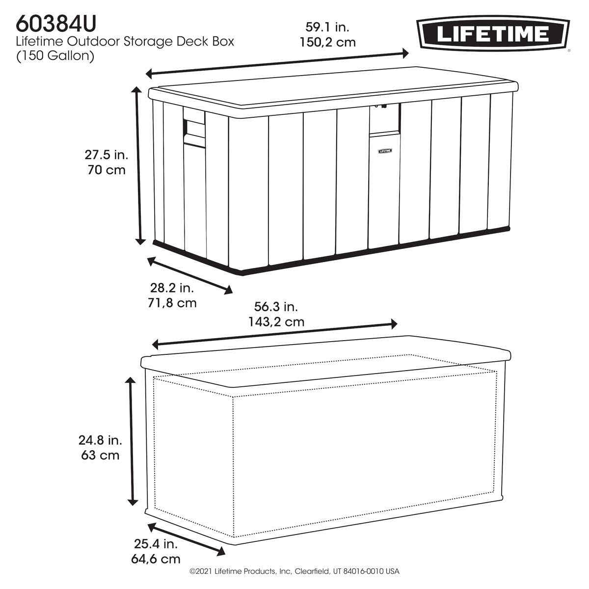 2025 Caja de Almacenamiento Exterior Moderna Lifetime 568 Litros – Modelo 60384U