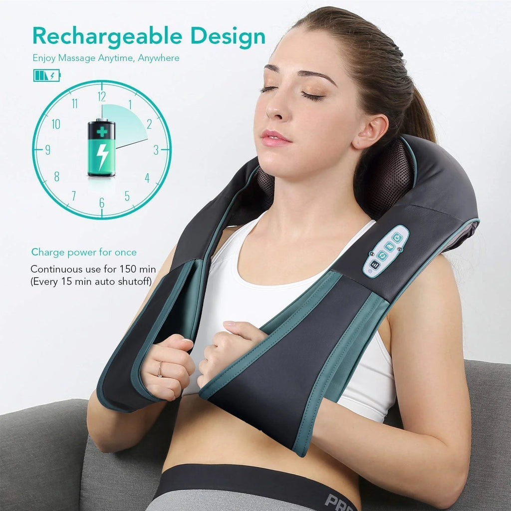 2025 Naipo MGS-N12CS – Masajeador Inalámbrico Shiatsu para Cuello y Hombros