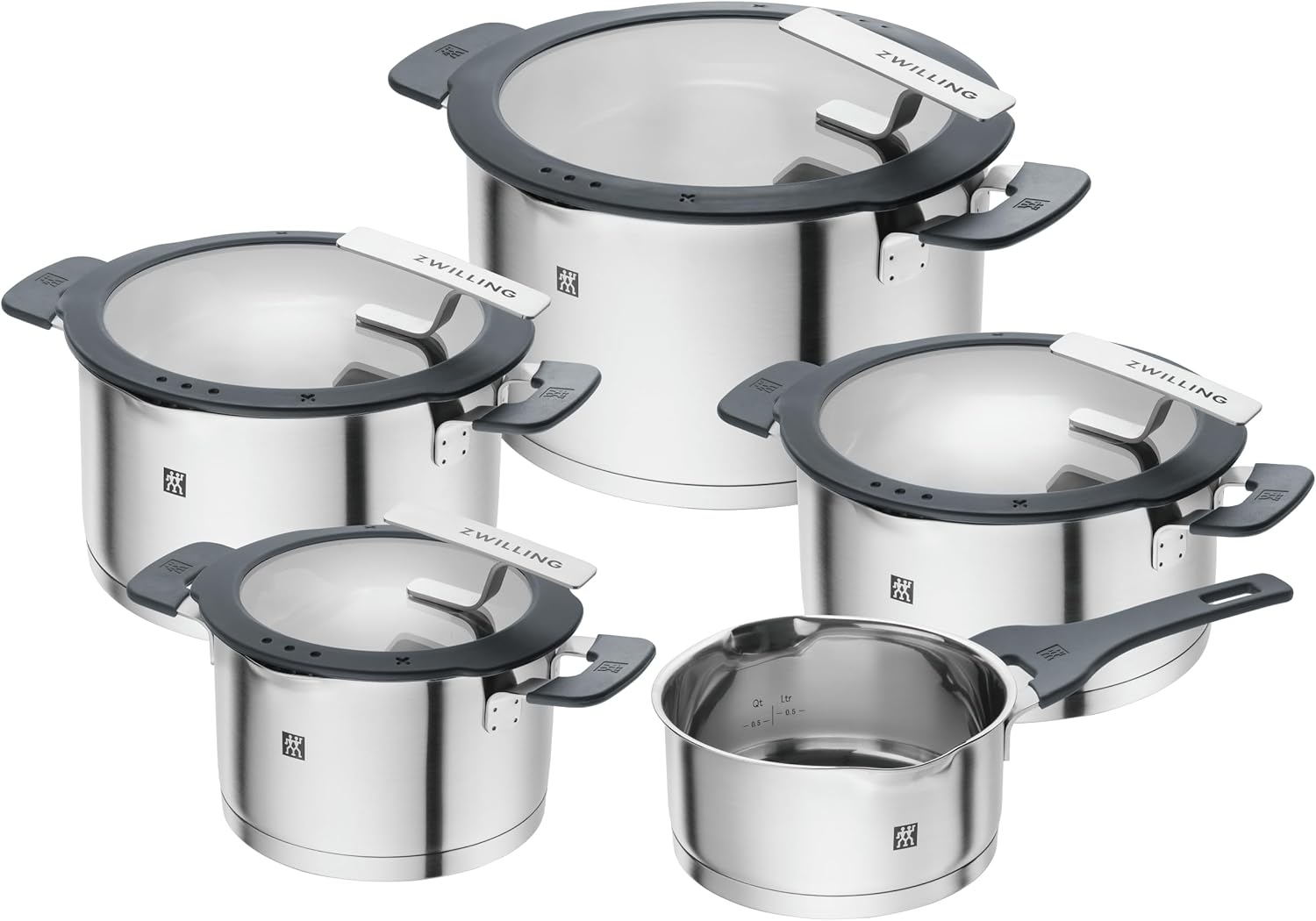 ZWILLING SIMPLIFY 66870-005-0 Pots set Stainless steel 5 pcs. Stainless steel, Silver Black