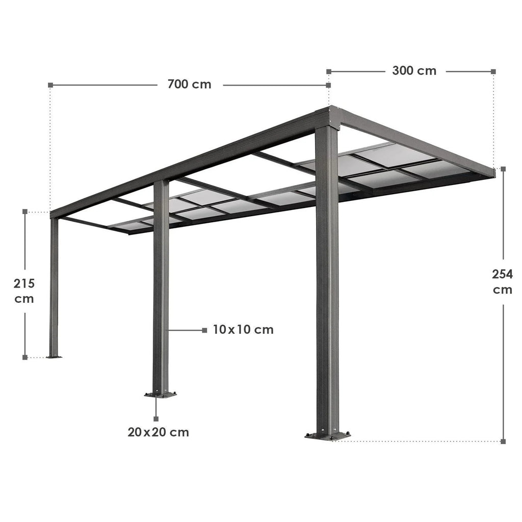 2025 Toldo para terraza Jakarta con paneles de policarbonato