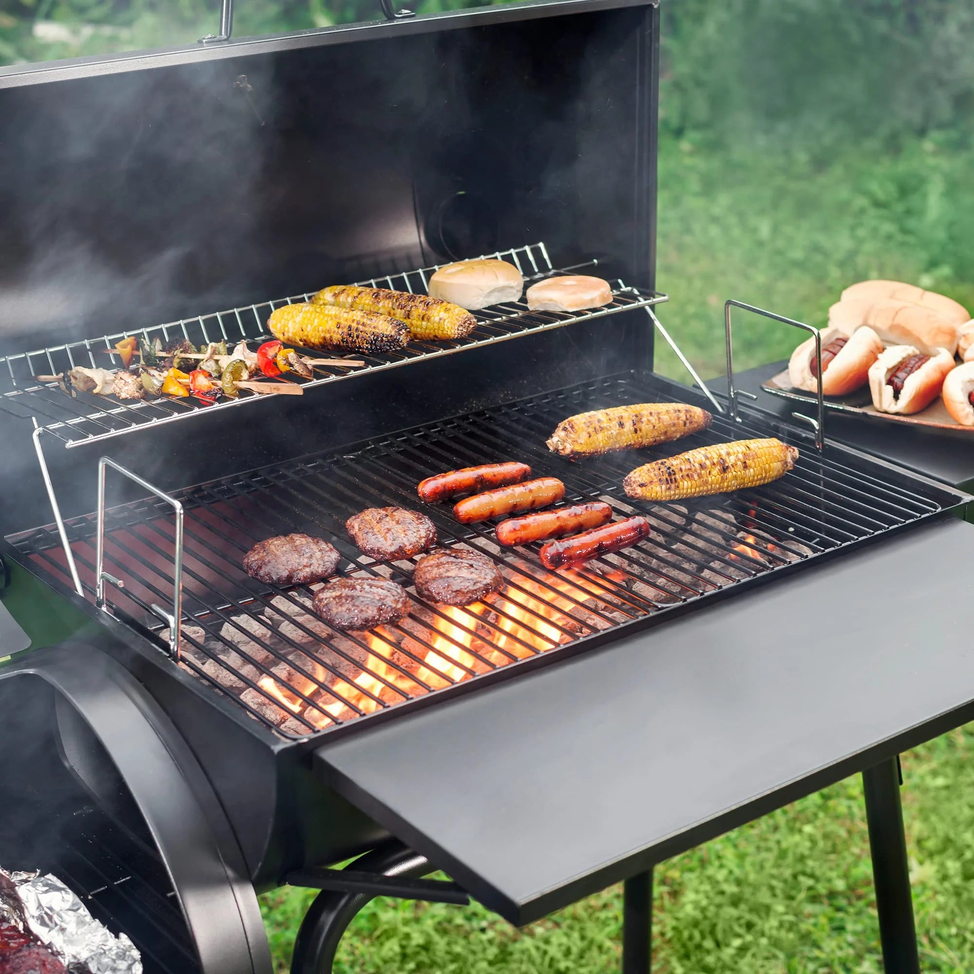 2025 Royal Gourmet Parrilla de Carbón BBQ de 30" y Ahumador Lateral