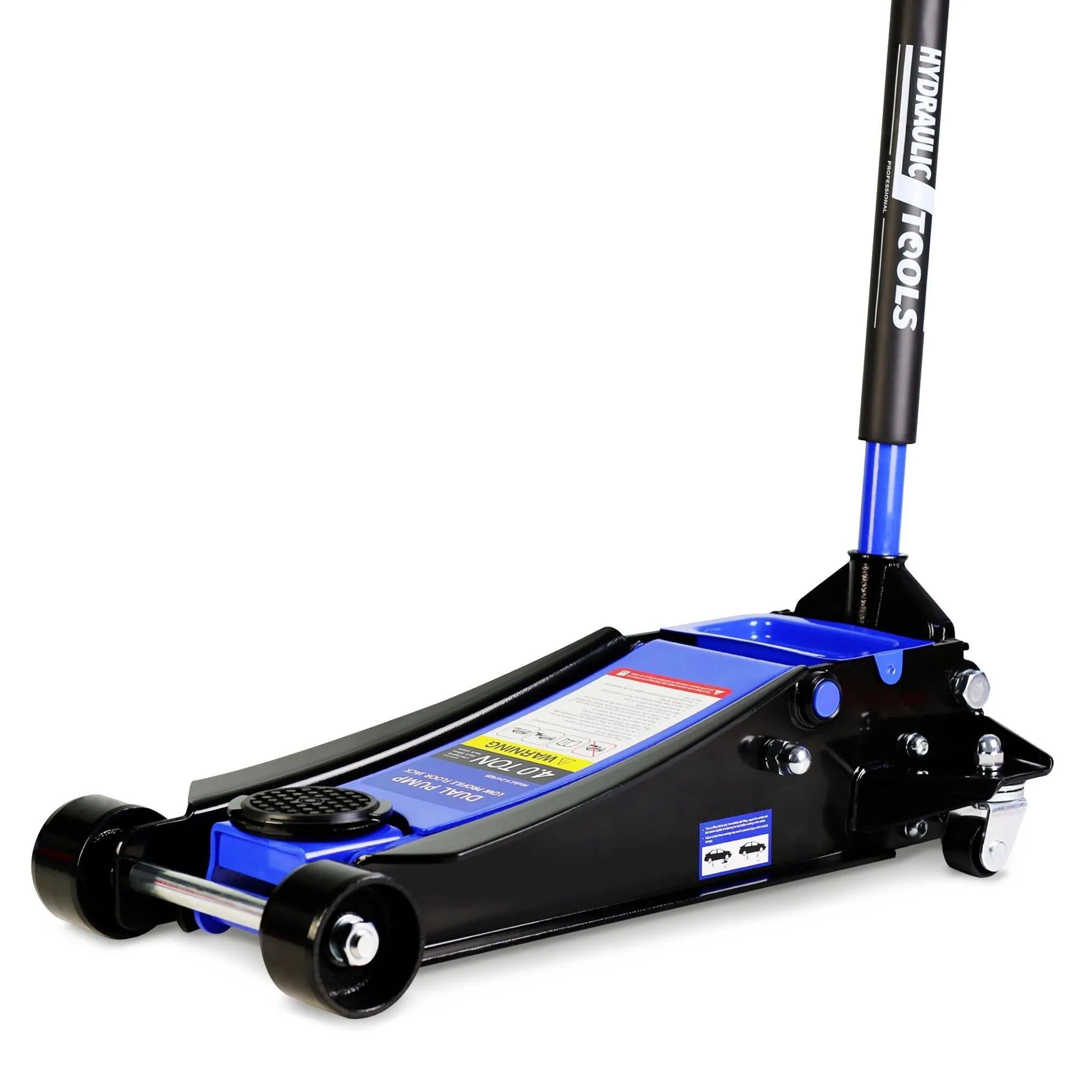 2025 Gato hidráulico bajo de 3 toneladas – Gato rodante robusto con doble bomba hidráulica, altura de elevación de 9,8 a 49,5 cm (3,86"–19,49"), capacidad de carga 6000 lbs (2727 kg)