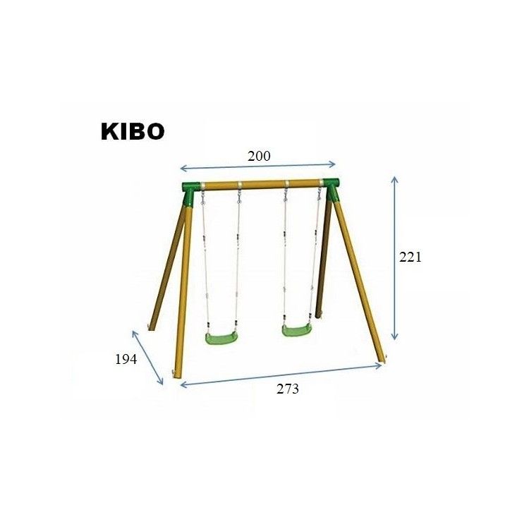 Columpio Doble De Madera Redonda Masgames Kibo Xl