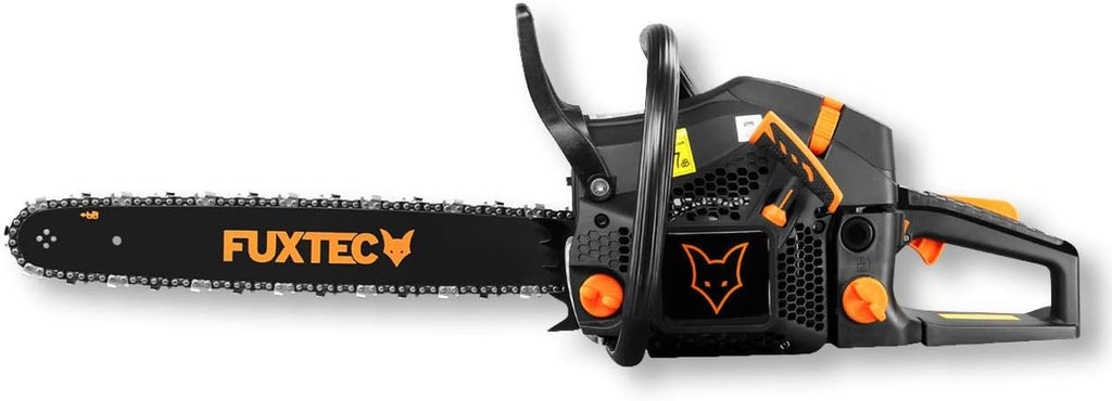 FUXTEC Motosierra Gasolina FX-KS262 de 2,85kw - con espada de 20'', longitud de corte 46 cm- 61,5cc - Easy-Start - incl. Protección de la espada y bolsa de transporte
