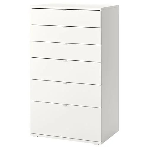Cómoda VIHALS de 6 cajones de IKEA, color blanco, 70x47x120 cm