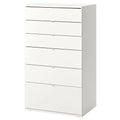 Cómoda VIHALS de 6 cajones de IKEA, color blanco, 70x47x120 cm