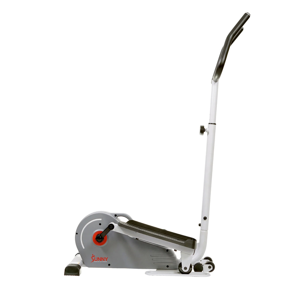 Sunny Health & Fitness Elíptica magnética compacta con manillar – stepper portátil para entrenamiento en casa, modelo SF-E3988.