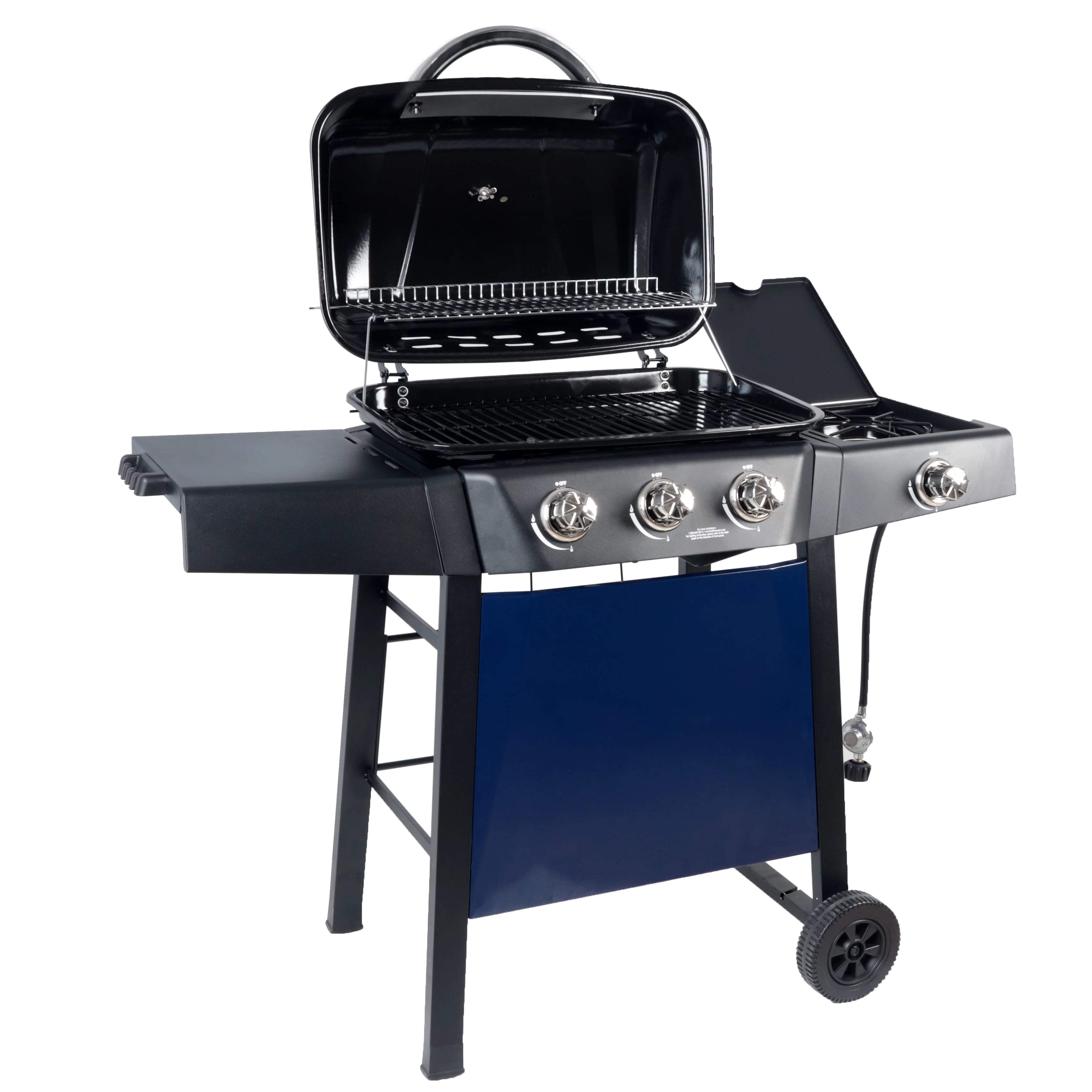 2025 Parrilla a gas RevoAce de 3 quemadores con quemador lateral, color azul zafiro, modelo GBC1729WBS, nueva
