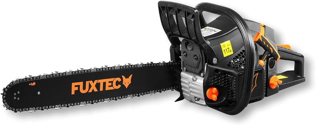 FUXTEC Motosierra Gasolina FX-KS262 de 2,85kw - con espada de 20'', longitud de corte 46 cm- 61,5cc - Easy-Start - incl. Protección de la espada y bolsa de transporte