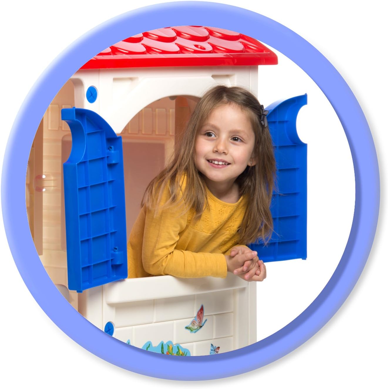 Chicos - Country Cottage Children's Outdoor and Indoor Cottage, Made of Durable and Durable Plastic, White, Unique, Measures 84 x 103 x 104 cm (89607)