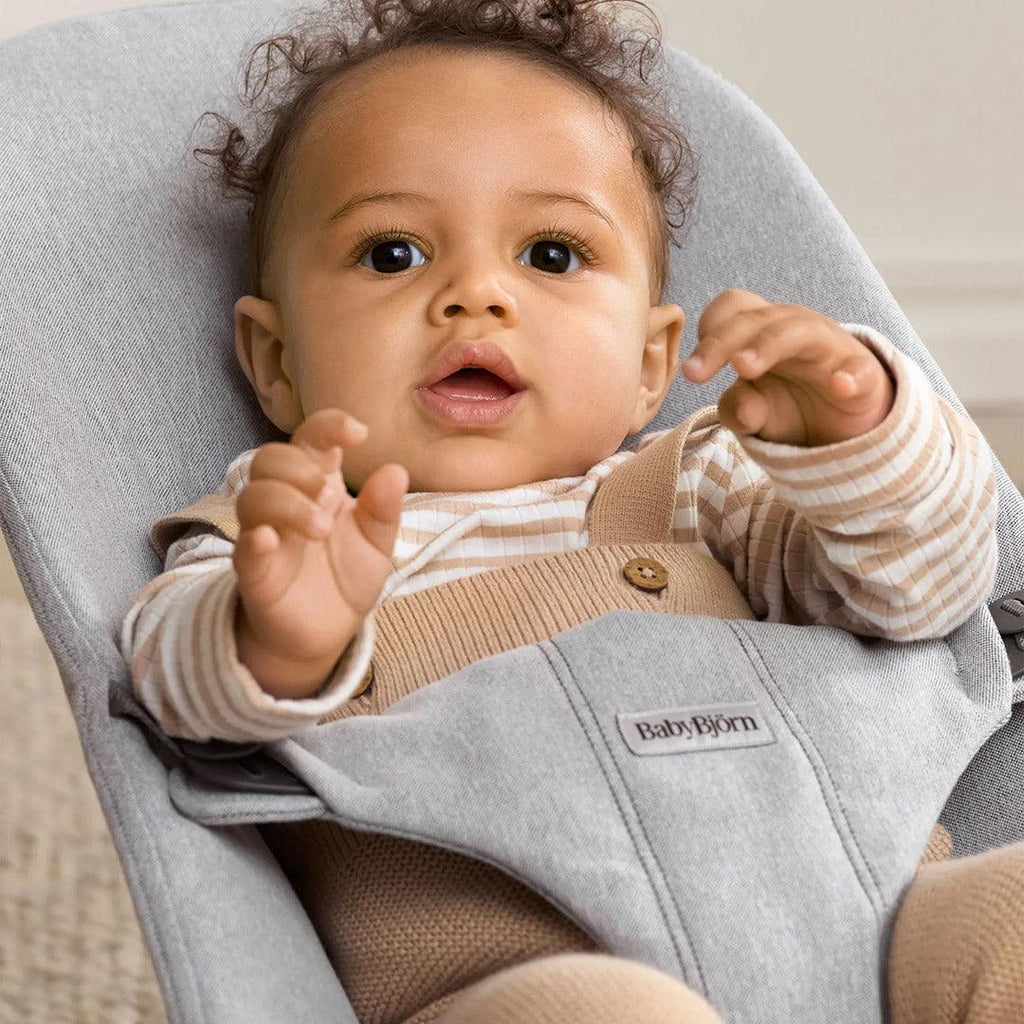 BabyBjörn Bouncer Bliss Woven Mélange -Gris claro