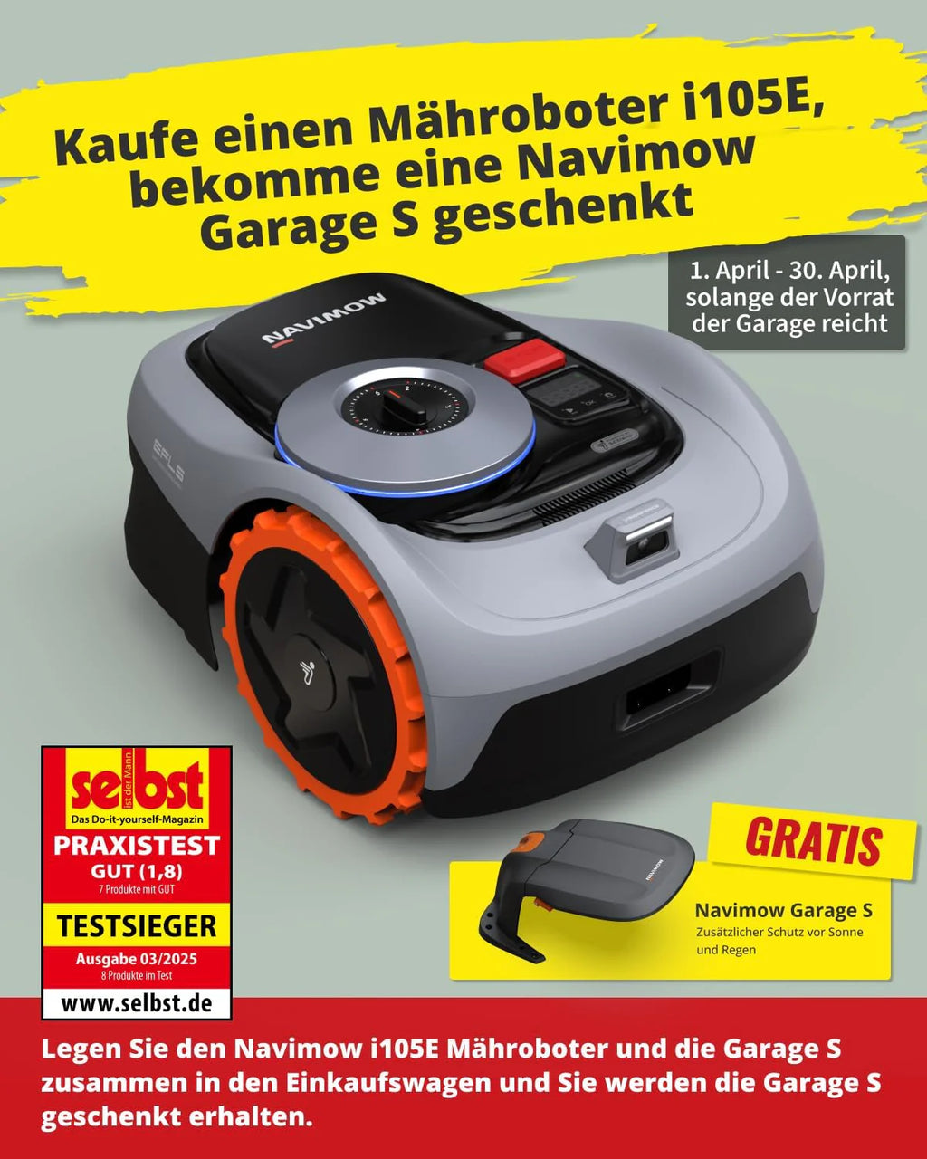 2025 Garaje Navimow S, plegable hacia arriba, sin bloqueo de señal, protección contra el sol y la lluvia, accesorio para robot cortacésped Navimow i105E, i108E