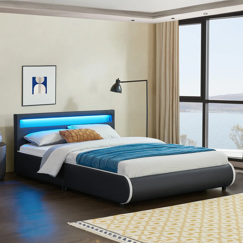 2025 Cama tapizada Sevilla 140x200 cm en blanco
