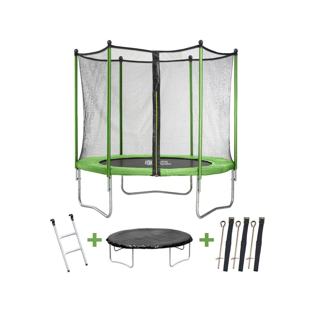 Cama Elástica Yoopi  - Ø 3.05 M - Con Red + Escalera + Cubierta De Protección + Kit De Anclaje
