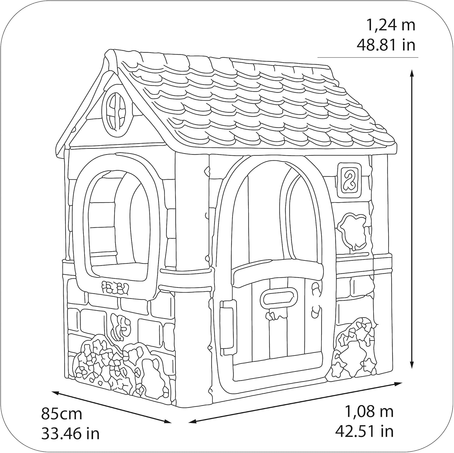 Feber - Fantasy House, Casita Infantil de Juegos con Puerta Abatible, Jugar al Aire Libre o en Casa, Resistente y de Fácil Montaje, para Niños de 2 a 6 años, Famosa (800010237), Versión previa