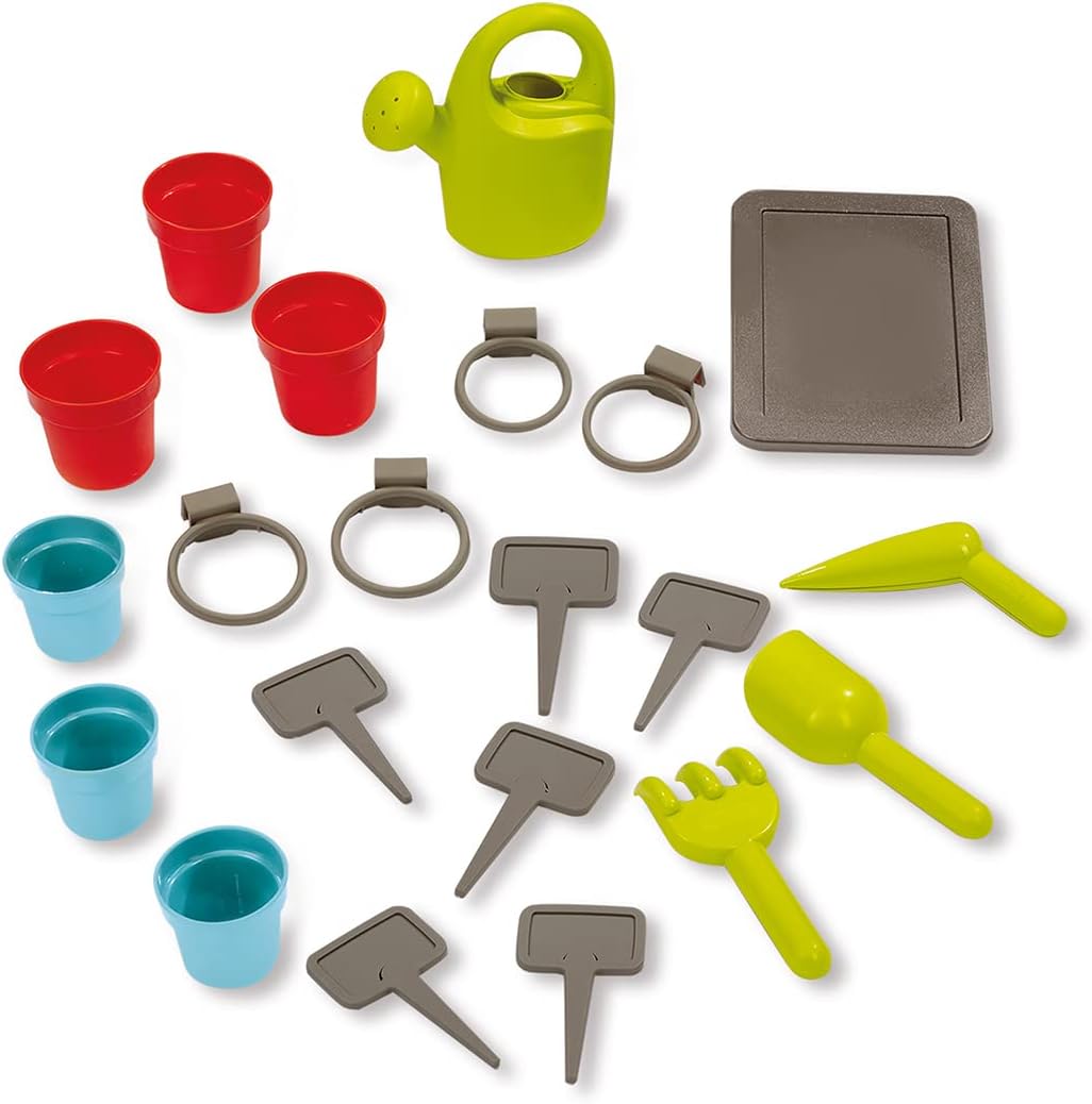 Smoby Life Garden House - Casa de Jardín Infantil de jardinería- Incluye Jardinera, Comedero para Pájaros, Herramientas y Accesorios - Protección UV - Material Reciclado - más de 2 años (7600810408)