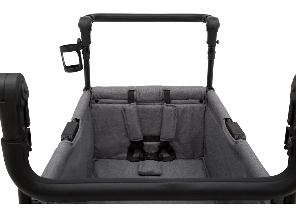 2025 Jeep Wrangler Stroller Wagon de Delta Children – 3 Modos: Portabebés, Cochecito y Carrito, Suspensión, Capota UV, Compatible con Sillas de Auto, Almacenamiento Múltiple, Manillares Ajustables
