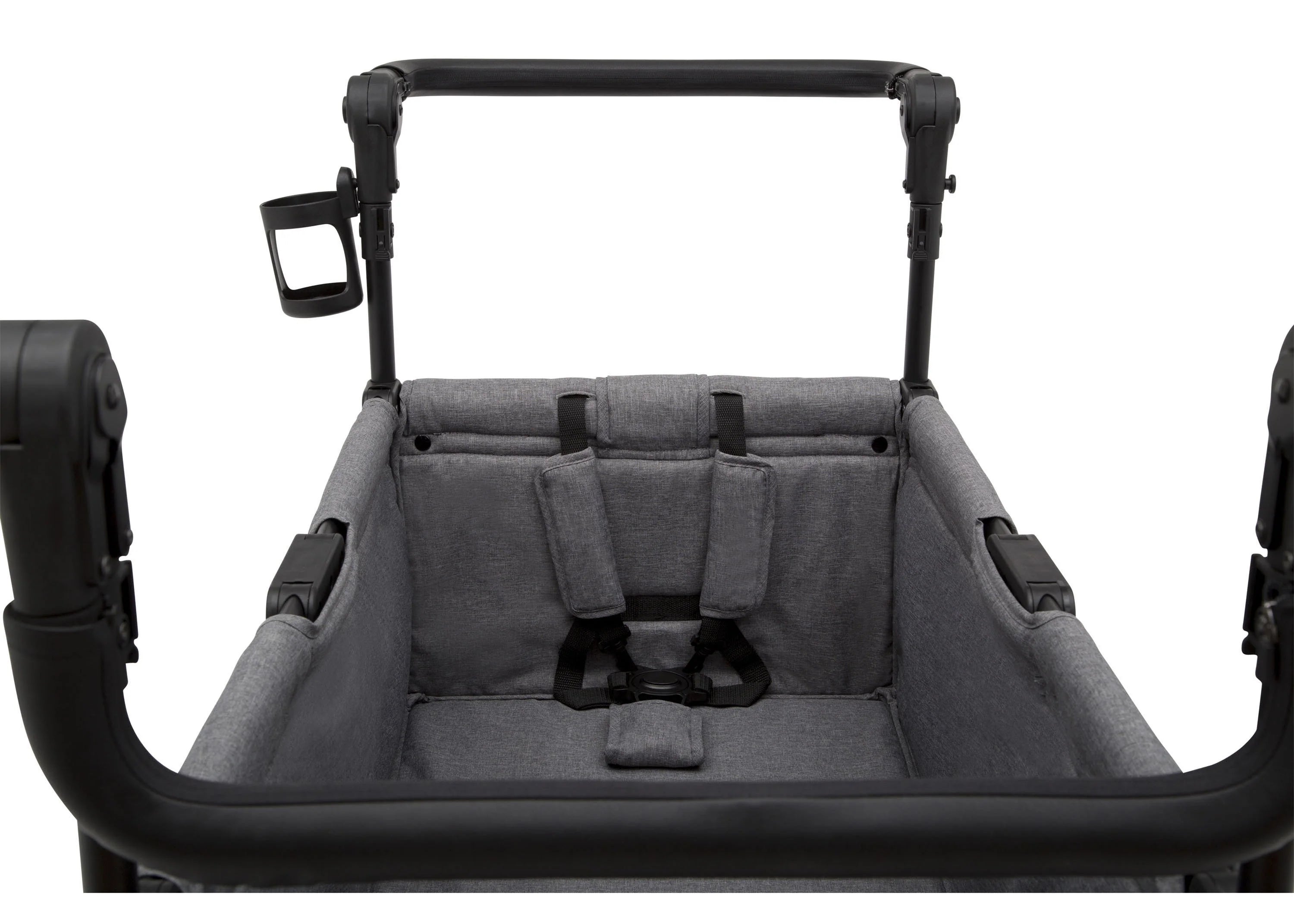 2025 Jeep Wrangler Stroller Wagon de Delta Children – 3 Modos: Portabebés, Cochecito y Carrito, Suspensión, Capota UV, Compatible con Sillas de Auto, Almacenamiento Múltiple, Manillares Ajustables