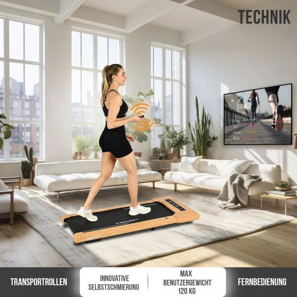 2025 Caminadora Walking Pad 4.2 – Diseño elegante en madera (0–6 km/h), compatible con aplicaciones