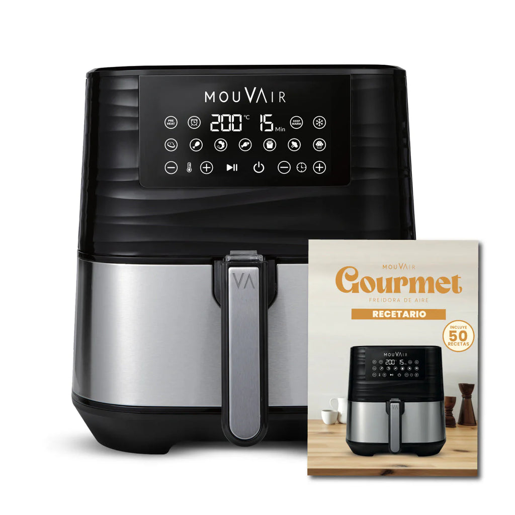 2025 Freidora De Aire Gourmet 5.5 Lts + Recetario Mouvair