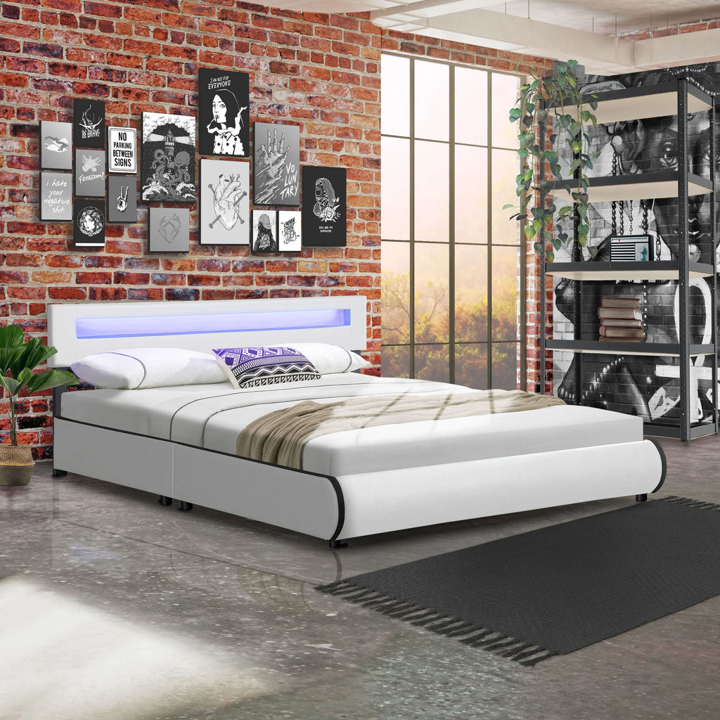 2025 Cama tapizada Sevilla 140x200 cm en blanco
