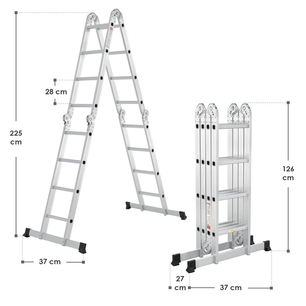 2025 Escalera multifuncional de aluminio 3,6 m – Versátil, estable y compacta