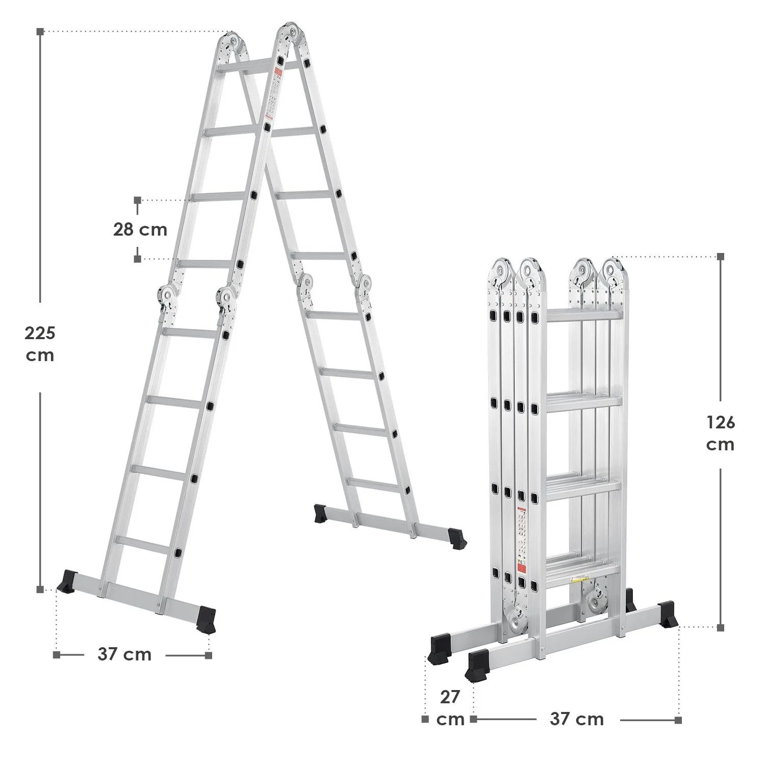 2025 Escalera multifuncional de aluminio 3,6 m – Versátil, estable y compacta