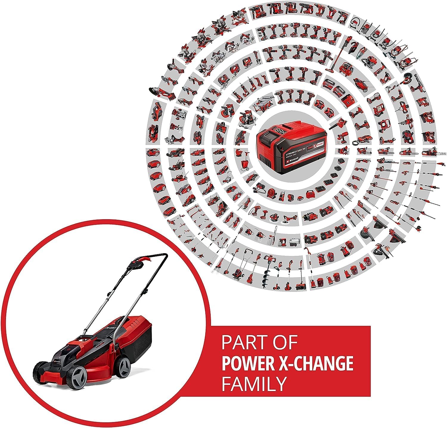 Einhell GE-CM 18/30 Li Battery Powered Lawn Mower Kit Power X-Change (18 V, 30 cm Cutting Width, Up to 150 m², Brushless, 25L Collecting Bag, 30-70 mm Cutting Height, with 3.0 Ah Battery and Charger)