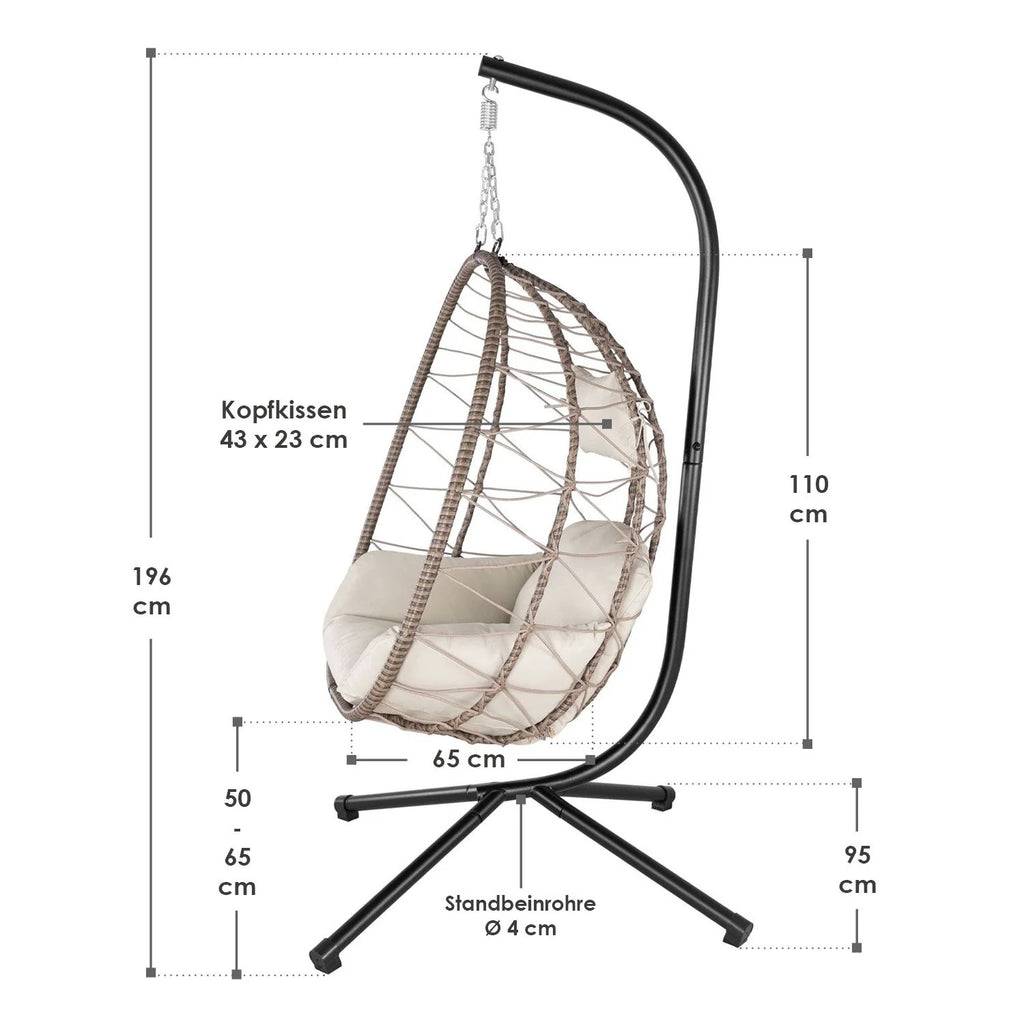 2025 Sillón colgante de ratán Aria con soporte incluido