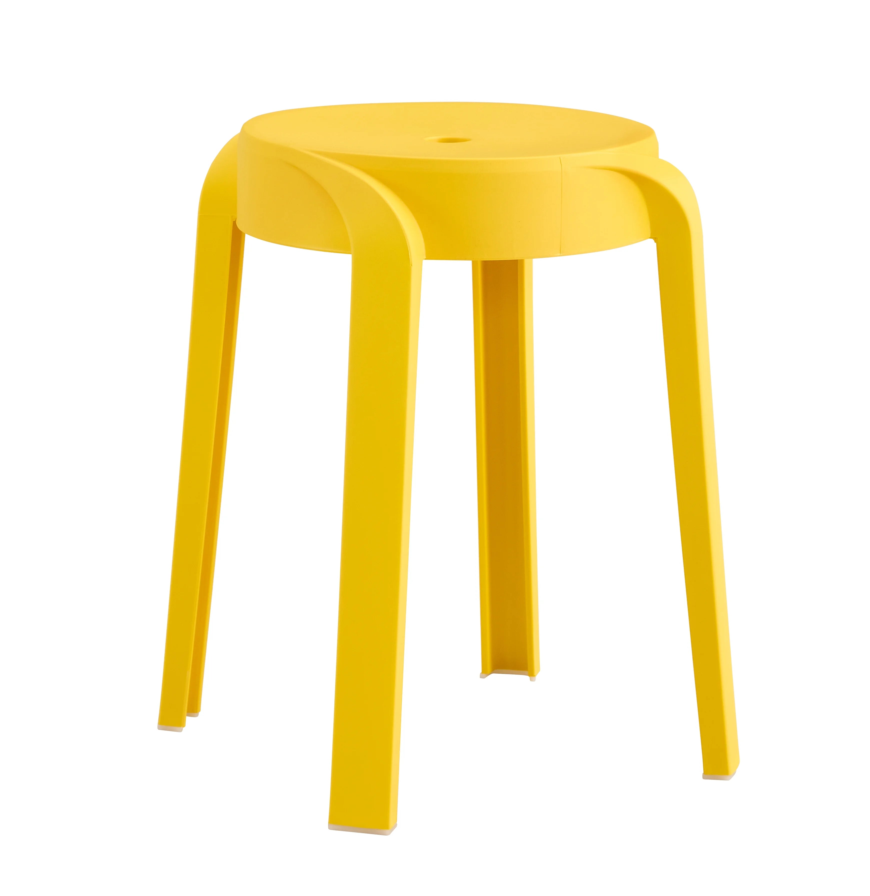 2025 Taburetes apilables de plástico que ahorran espacio - Juego de 6, amarillo