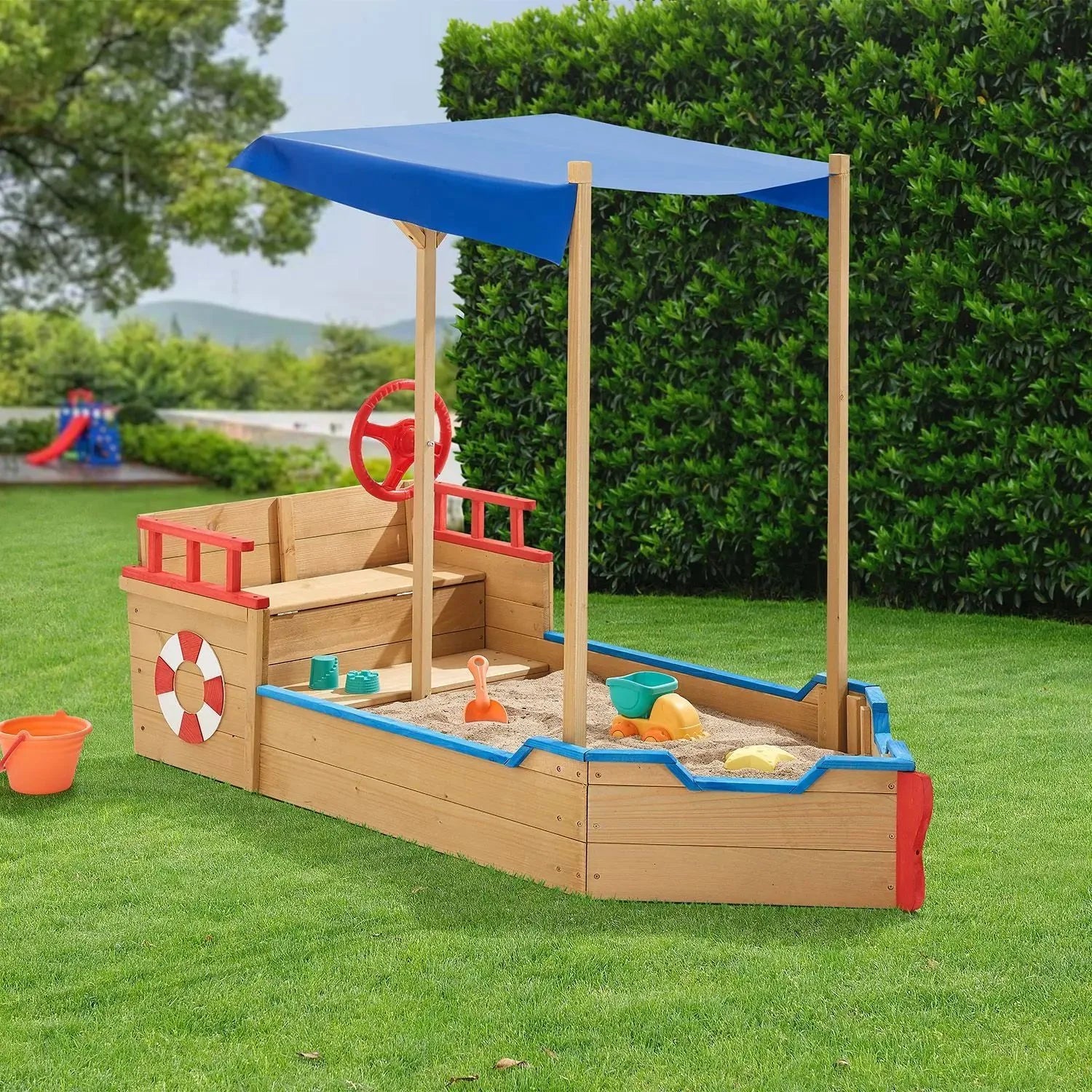 2025 Caja de arena Käpt’n Pit - Barco pirata de madera
