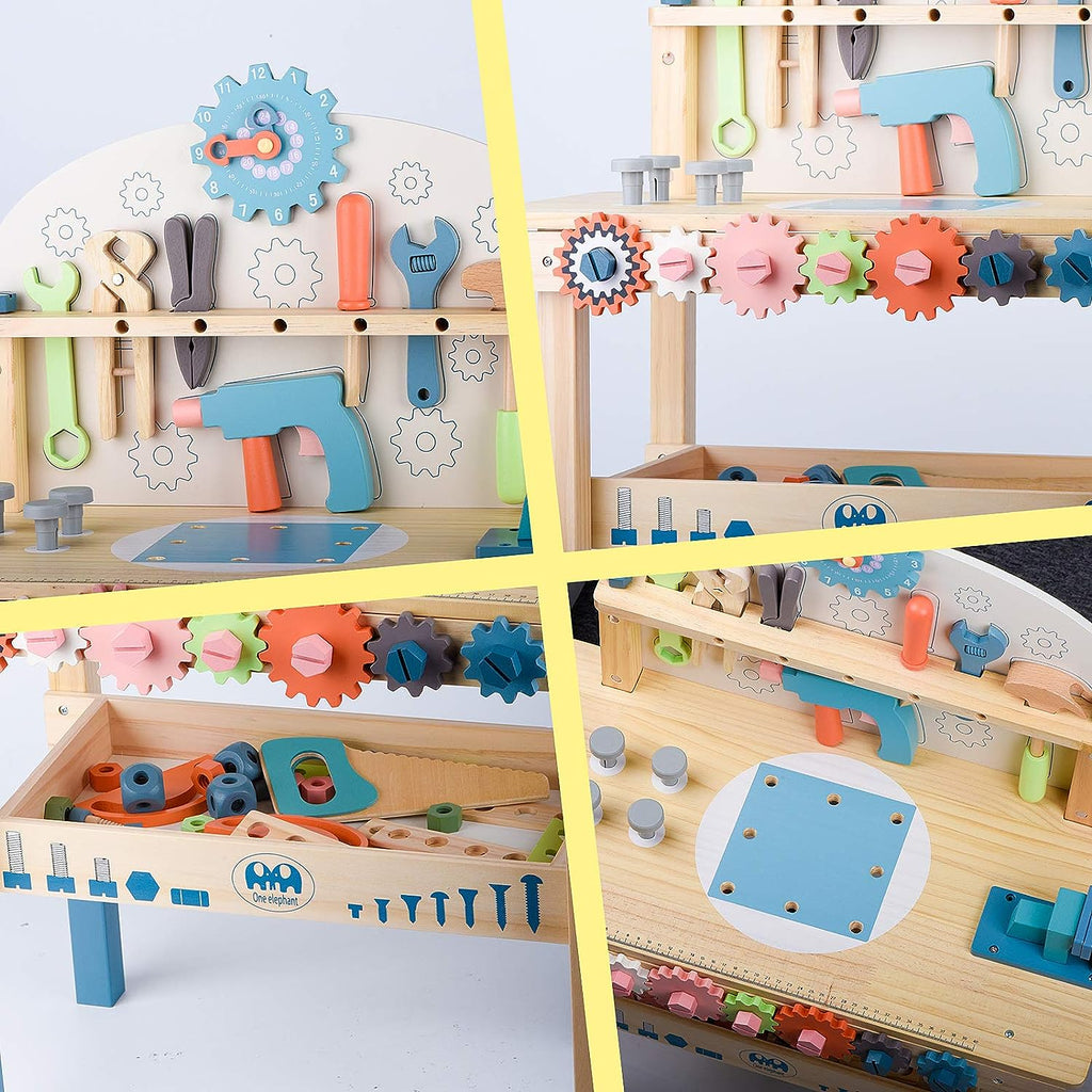 2025 Banco de Trabajo para Niños con Juego de Herramientas, Construcción en Madera