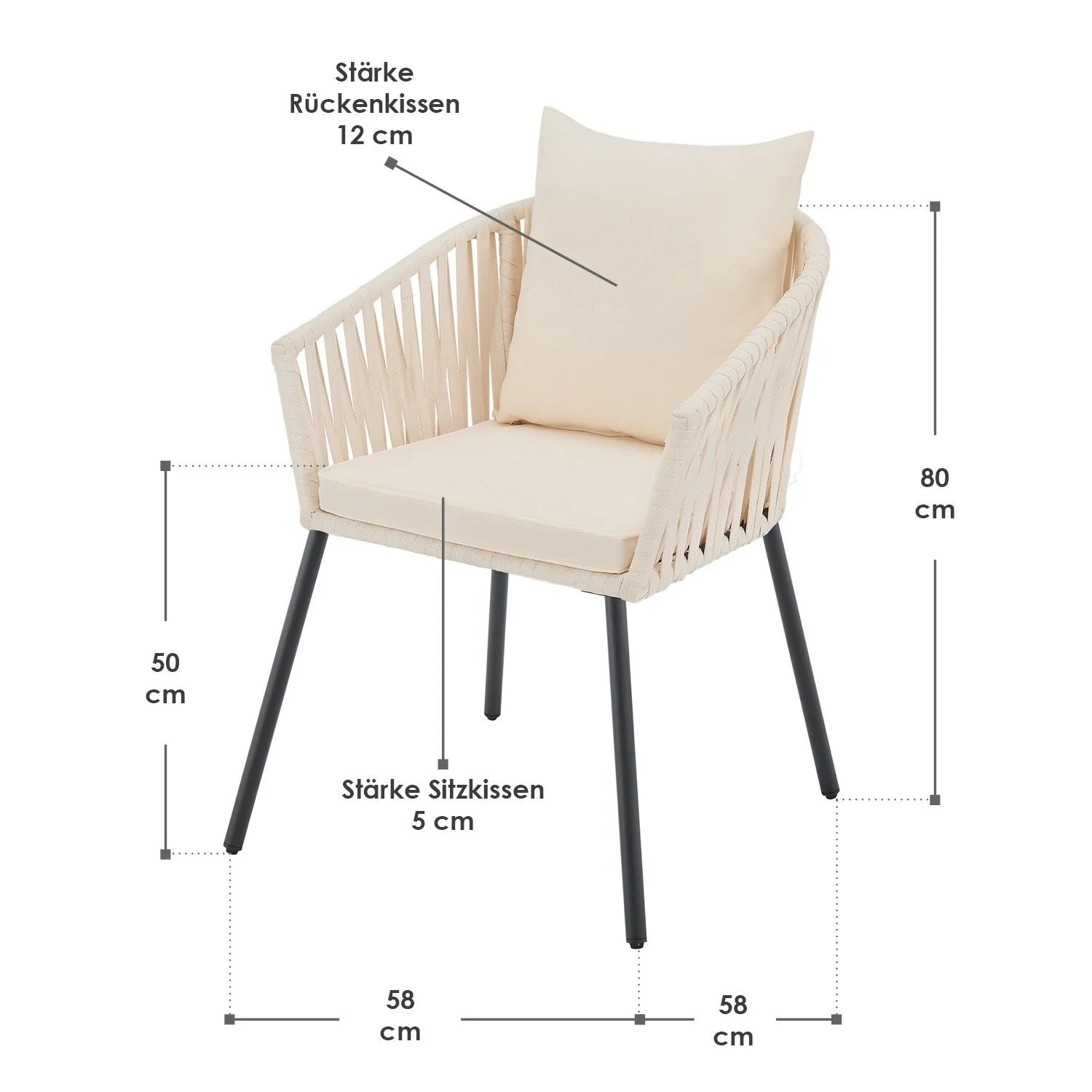 2025 Juego de 2 sillas Rope – Elegancia y confort para tu espacio exterior