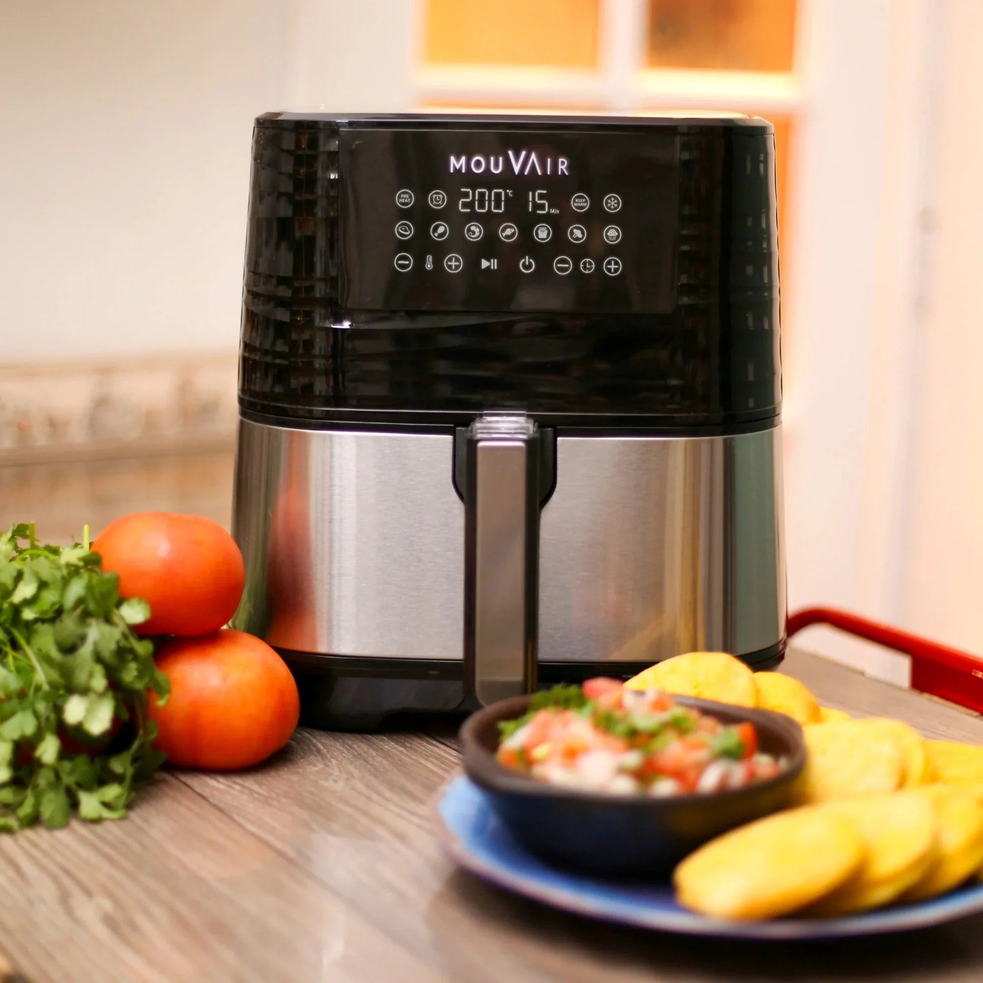 2025 Freidora De Aire Gourmet 5.5 Lts + Recetario Mouvair