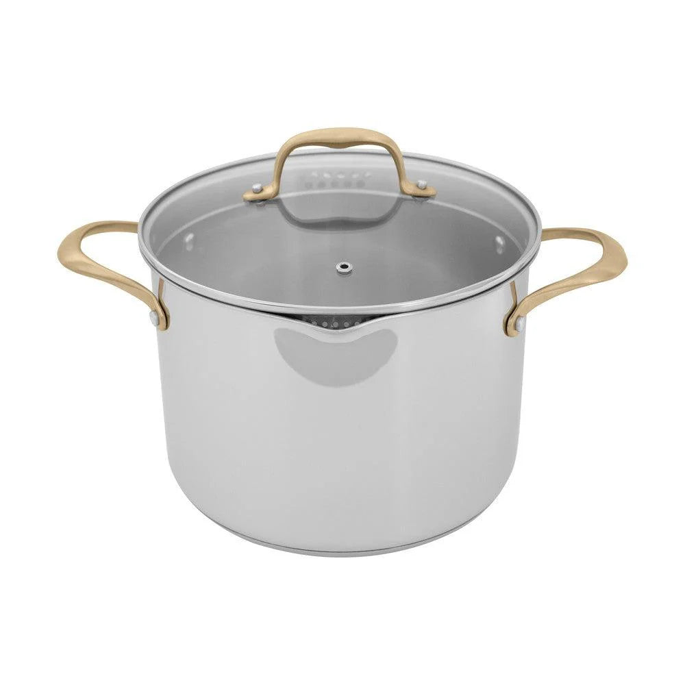 Set de Cocina de 10 Piezas No Tóxico en Acero Inoxidable con 3 Piezas de Cerámica Antiadherente ZLINE (CWSETL-NS-10)
