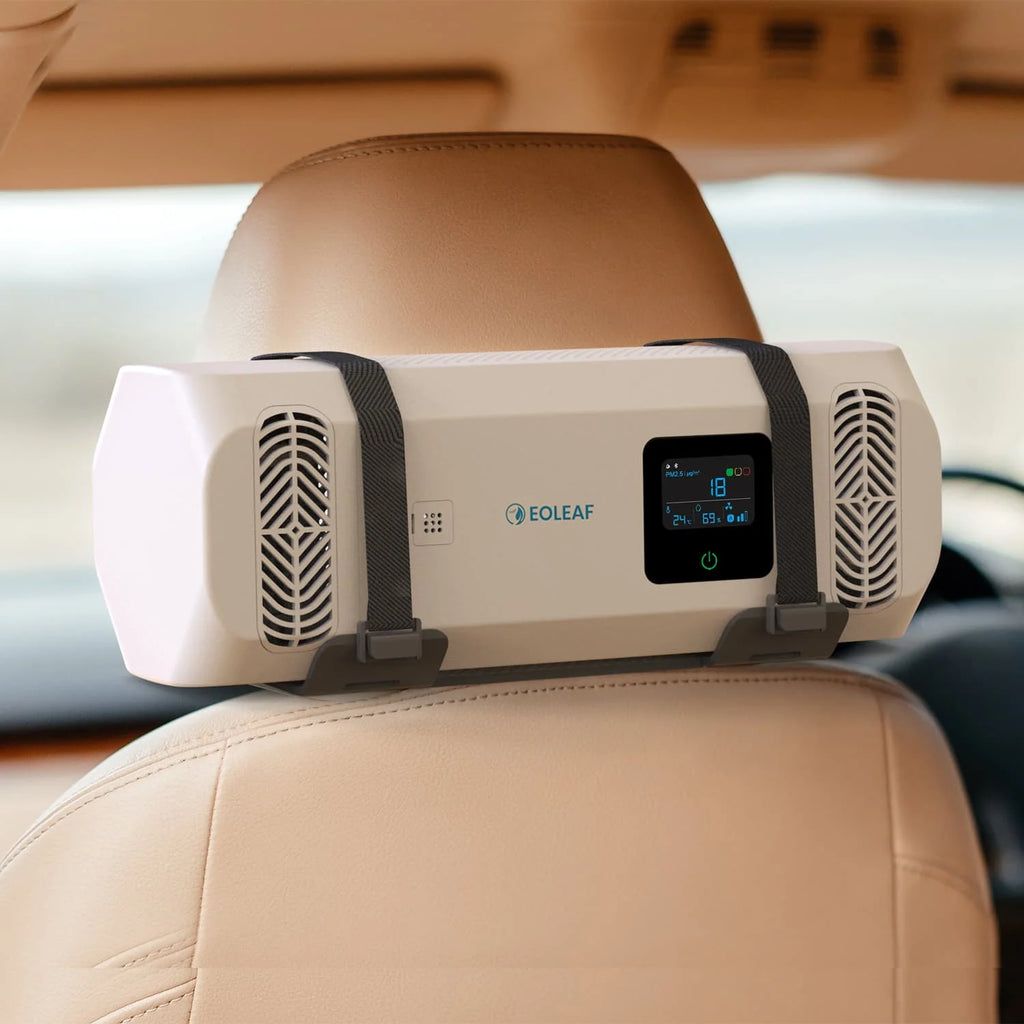 2025 Purificador de aire Eoleaf Pure CAR — Filtro HEPA H13 e ionizador – Para vehículos de hasta 13 m³