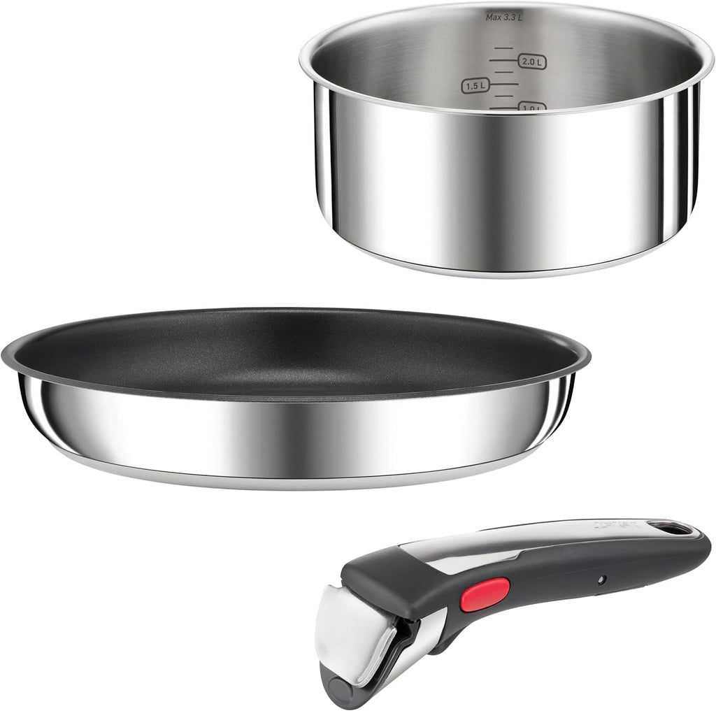 Tefal Ingenio Preference On Set of 2 Frying Pans 24/28 cm + 2 Saucepans 16/20 cm + 24 cm Pot + 26 cm Wok + 2 Removable Handles + 5 Accessories | Induction Safe, Non-Stick, PFOA Free