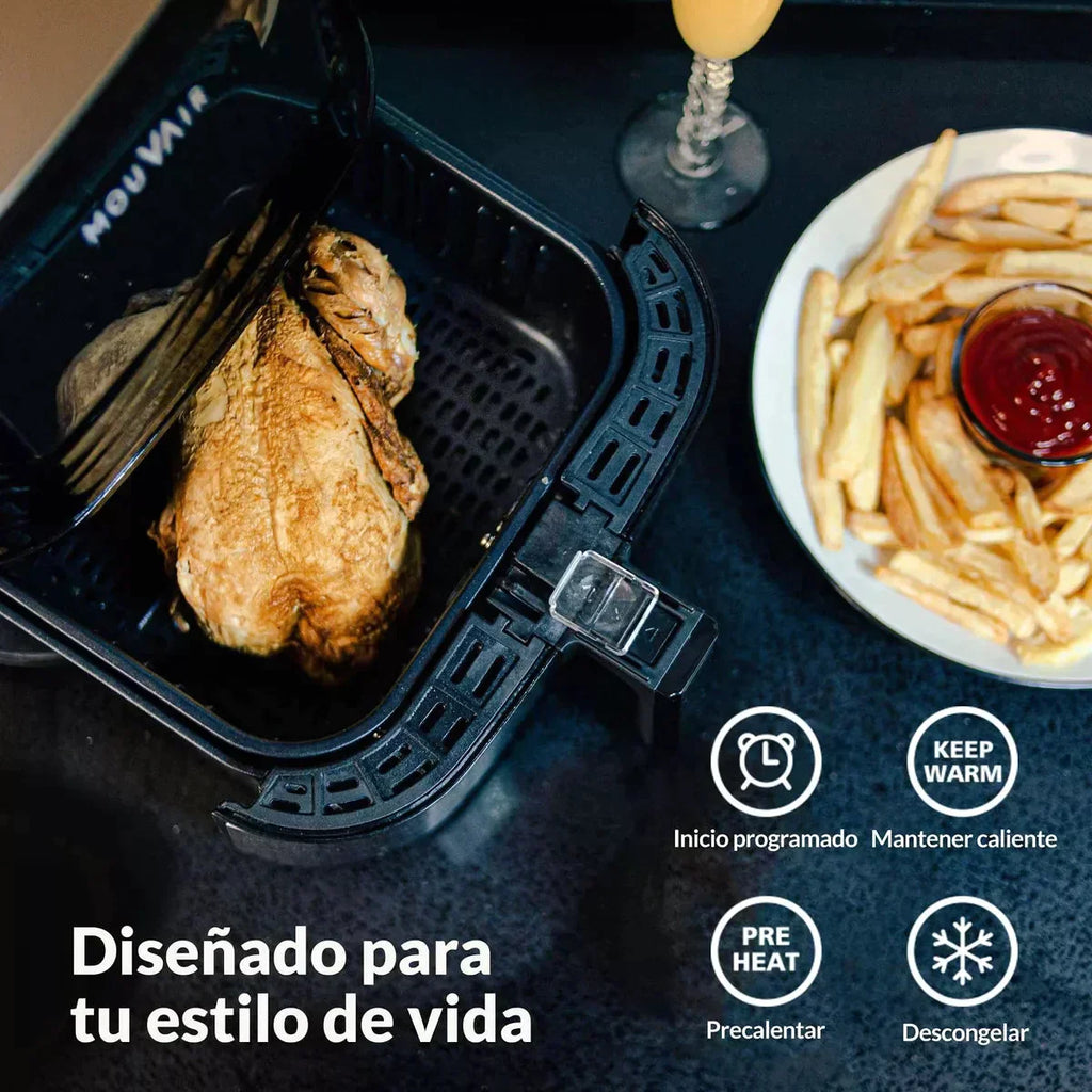 2025 Freidora de Aire Mouvair Gourmet 5,5 Lts + Molde de Silicona