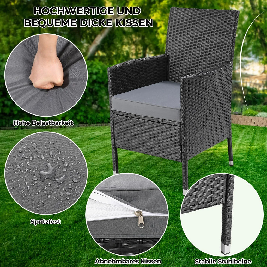 2025 Conjunto de muebles de jardín de ratán de 3 piezas – Salón elegante para balcón, terraza y jardín