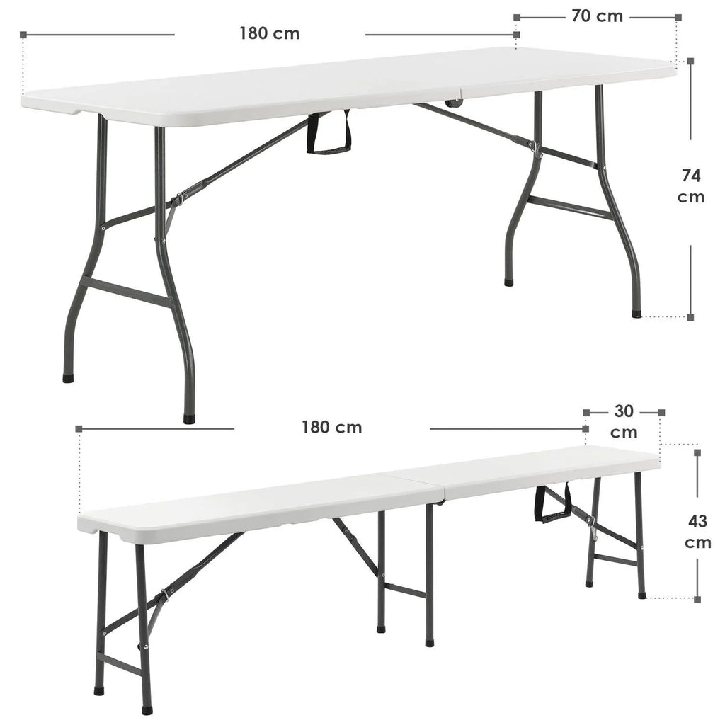 2025 Conjunto de mobiliario plegable para fiestas Bayreuth 180x70x74 cm