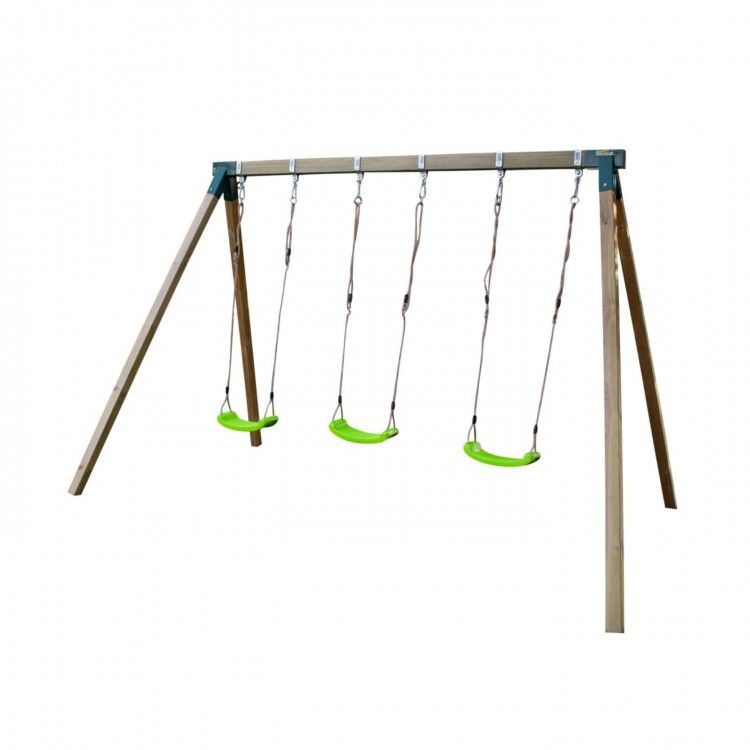 Columpio Triple De Madera Cuadrada Masgames Nori Xl