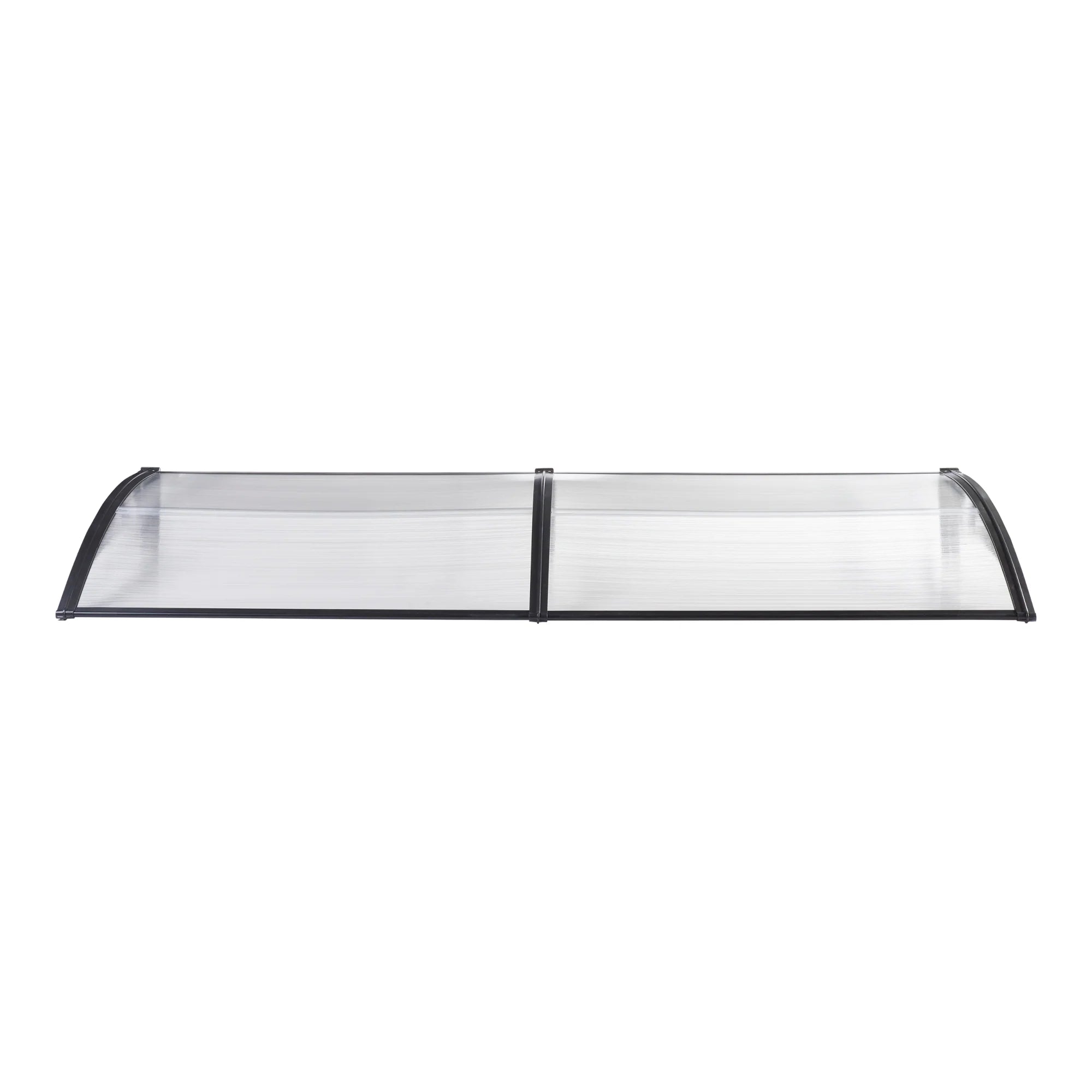 2025 Marquesina de diseño para puerta de entrada, marquesina de bienvenida resistente a la intemperie 200 x 100 cm, negro y transparente