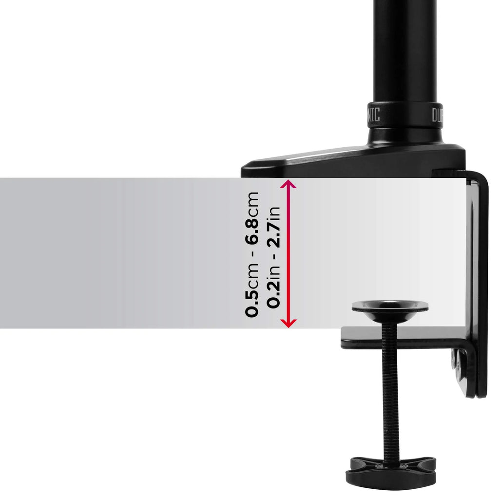 2025 Duronic Soporte para Monitor DM553 | Soporte triple para escritorio PC | NEGRO | Aluminio | Altura ajustable | Para tres pantallas LED/LCD de 15-27 pulgadas | Compatible con VESA 75/100 | Capacidad de 5 kg por pantalla