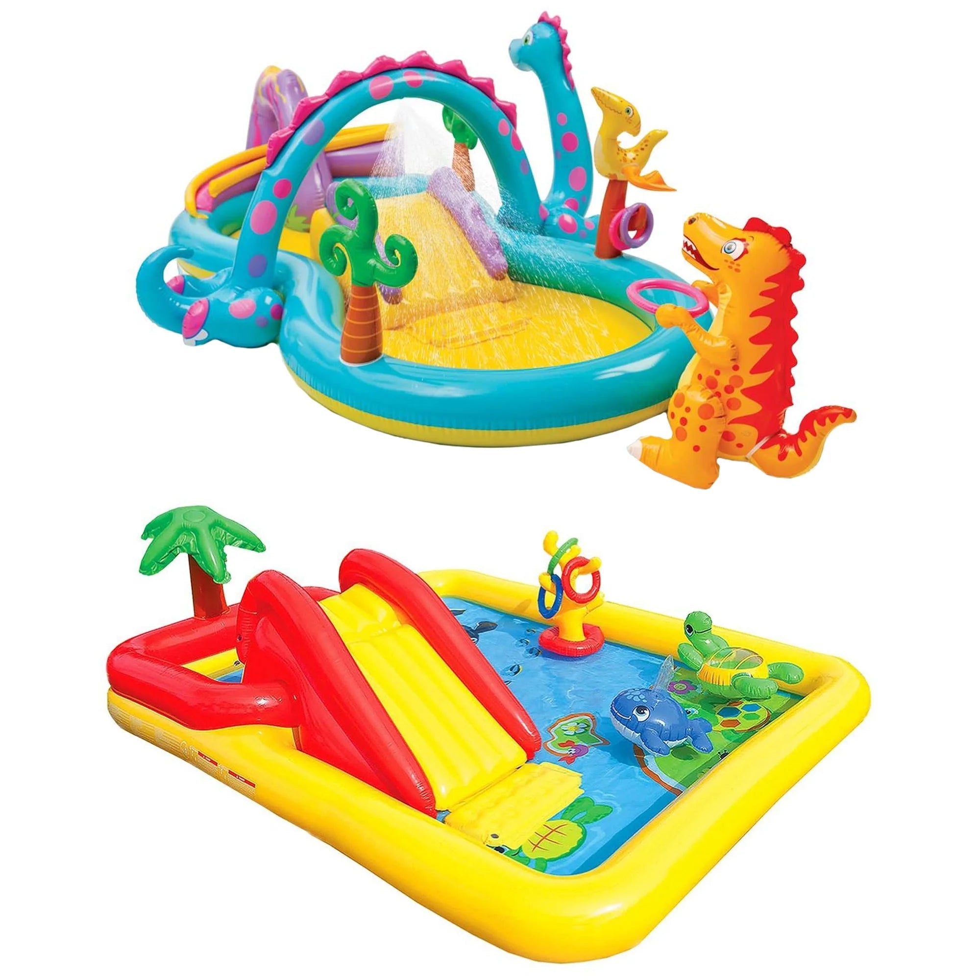 2025 Intex Dinoland Piscina Infantil Inflable y Piscina Infantil Ocean para Patio Trasero