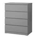 Cómoda MALM de 4 cajones IKEA, gris, 80x100 cm