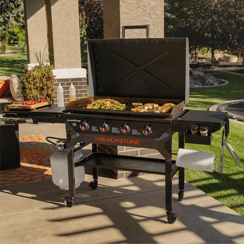 2025 Blackstone 2310 Griddle Omnivore de 36" Forjada en Hierro – Acero Recubierto con Polvo y Tapa Reforzada, Acabado Negro