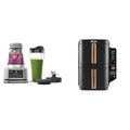 2025 Ninja Foodi Power Nutri Blender 2 en 1, licuadora para smoothie bowls y bebidas congeladas, CB100EU + Ninja Double Stack XL Freidora de aire caliente, freidora vertical sin aceite de dos cajones, SL400EUCP