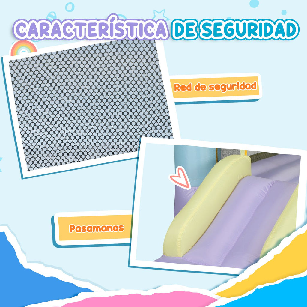 Castillo Hinchable Para Niños Con Soplador Multicolor Aiyaplay