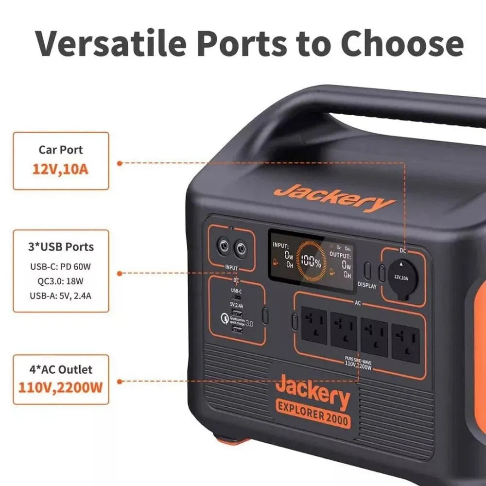 2025 Generador Solar Jackery 2000 con 4 Paneles Solares SolarSaga de 200W