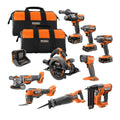 2025 RIDGID Kit Combo 18V sin escobillas de 9 herramientas con (2) baterías de 2.0 Ah y (1) batería de 4.0 Ah, cargador y bolsa para herramientas R96265N